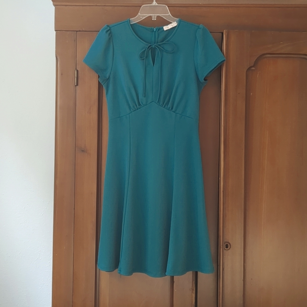 Belle Poque Teal Retro Repro dress